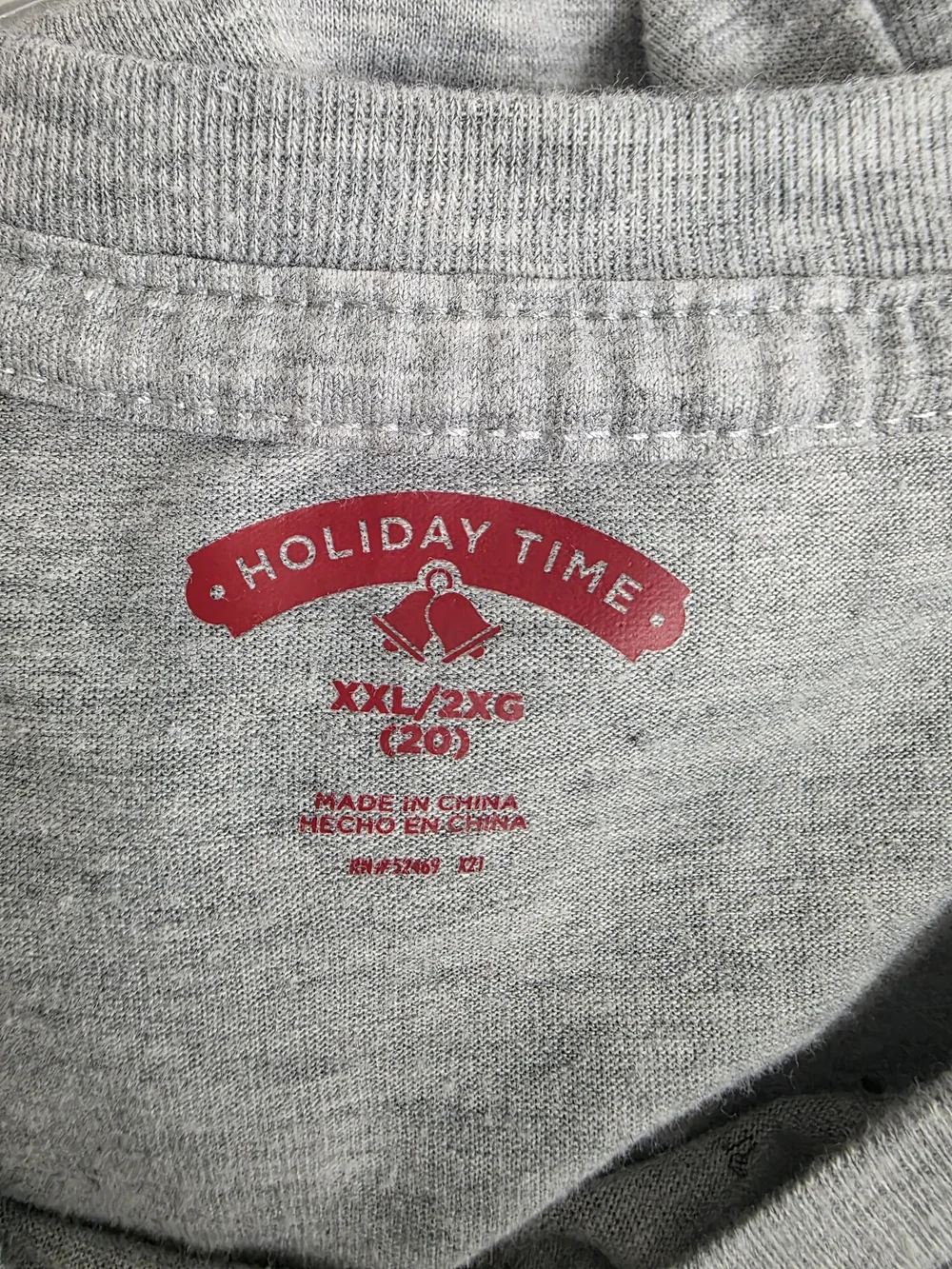 Holiday Time Grey Short-Sleeve Tee with Red Plaid Truck and Green Tree (0706)